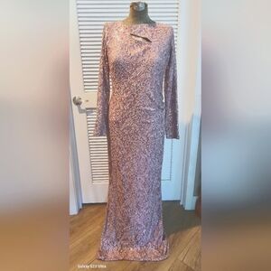 Mauve Sequin Evening Gown
